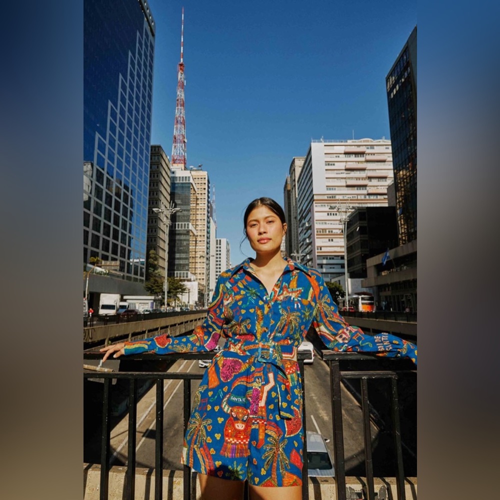 Farm Rio Folk Party Belted Romper